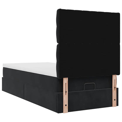 Ottoman bed met matrassen en LED's 100x200cm fluweel zwart