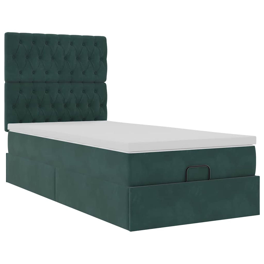 Ottoman bed met matrassen en LED's 100x200cm fluweel