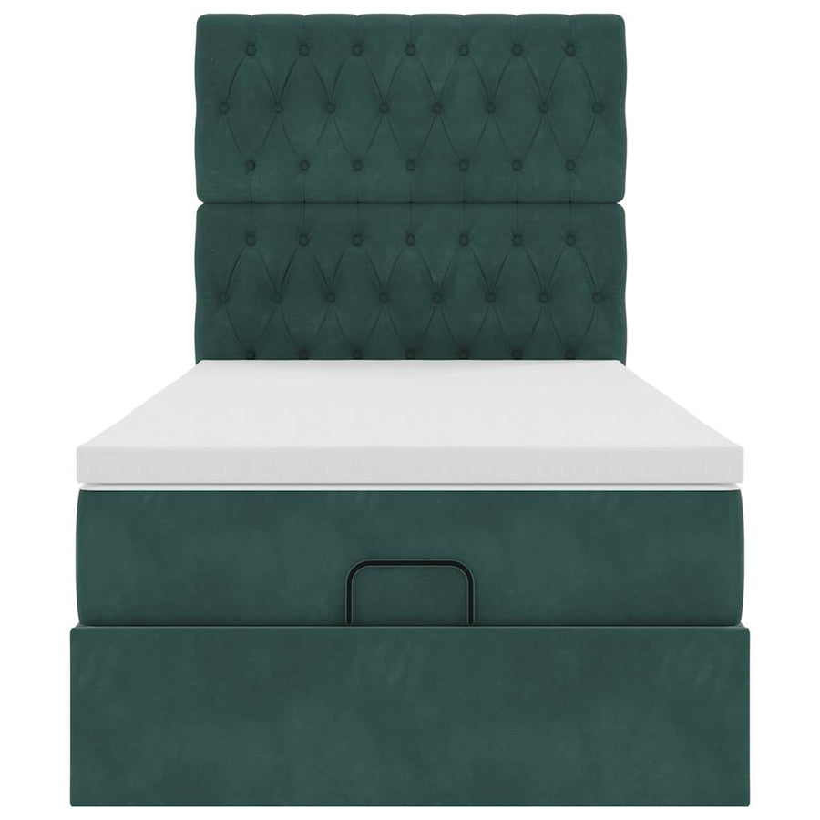 Ottoman bed met matrassen en LED's 100x200cm fluweel