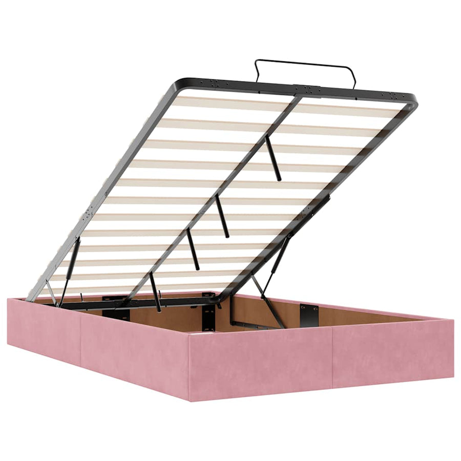 Ottoman bed met matrassen en LED's 120x190cm fluweel roze