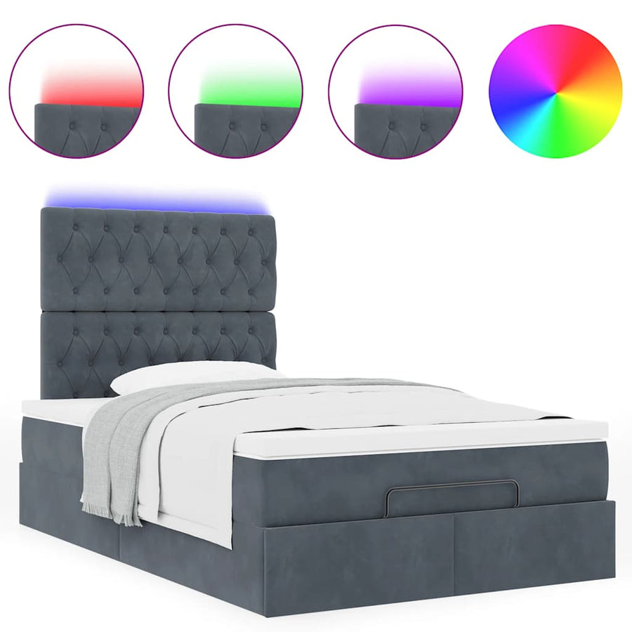 Ottoman bed met matrassen en LED's 120x200cm fluweel