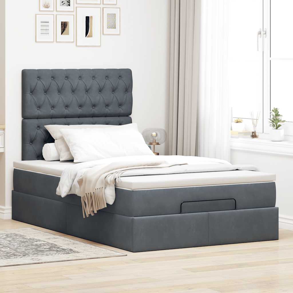 Ottoman bed met matrassen en LED's 120x200cm fluweel