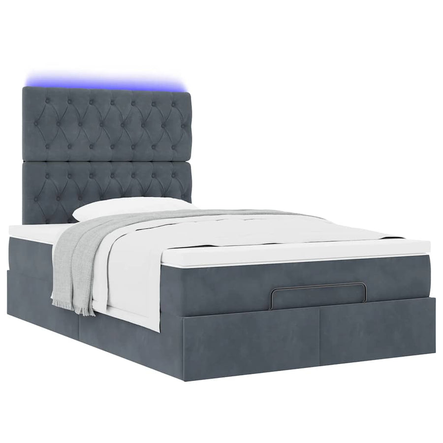 Ottoman bed met matrassen en LED's 120x200cm fluweel