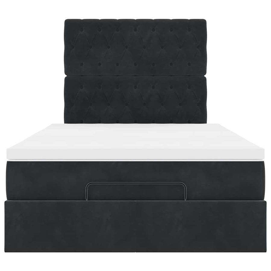 Ottoman bed met matrassen en LED's 120x200cm fluweel zwart