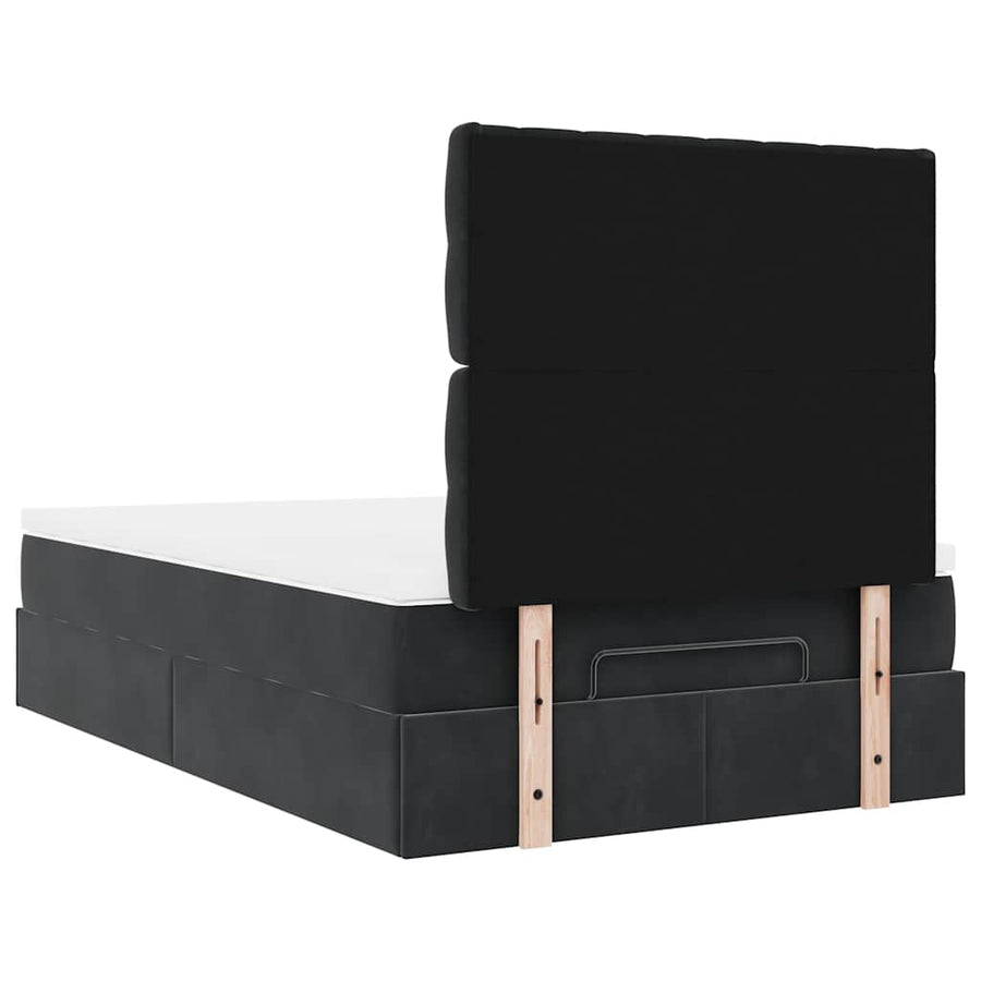 Ottoman bed met matrassen en LED's 120x200cm fluweel zwart