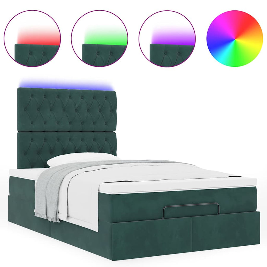 Ottoman bed met matrassen en LED's 120x200cm fluweel