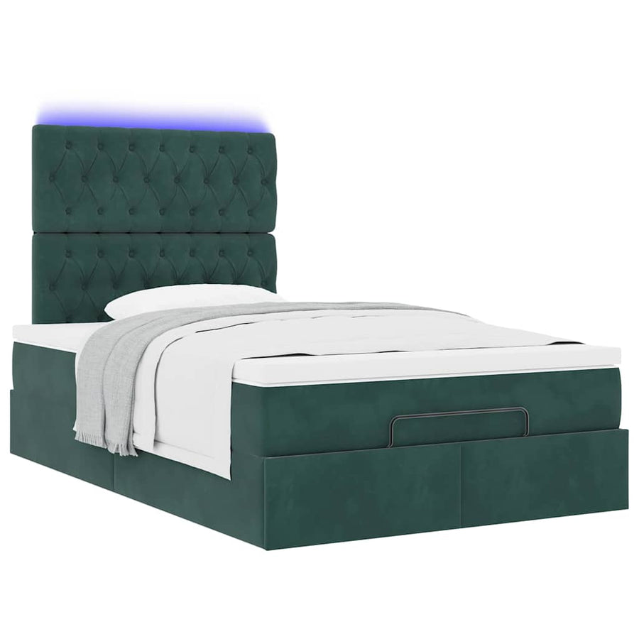 Ottoman bed met matrassen en LED's 120x200cm fluweel