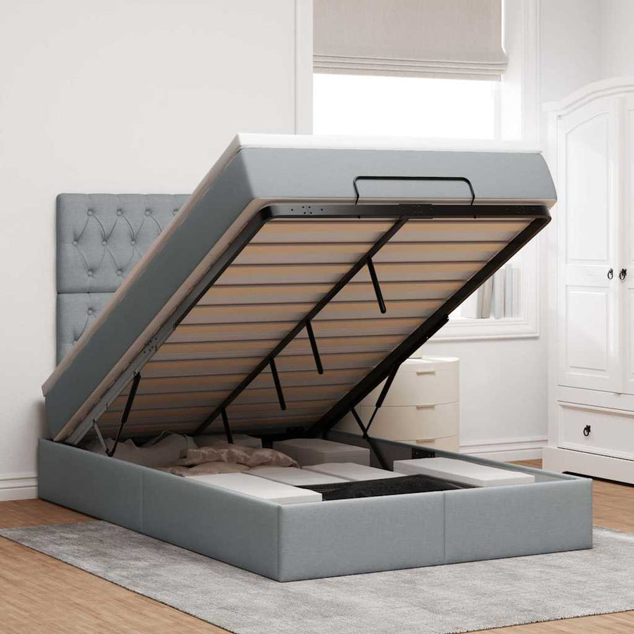 Ottoman bed met matrassen en LED's 120x200cm fluweel
