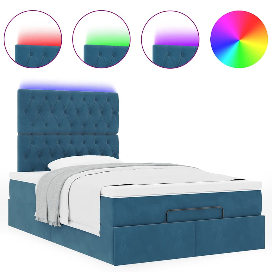 Ottoman bed met matrassen en LED's 120x200cm fluweel