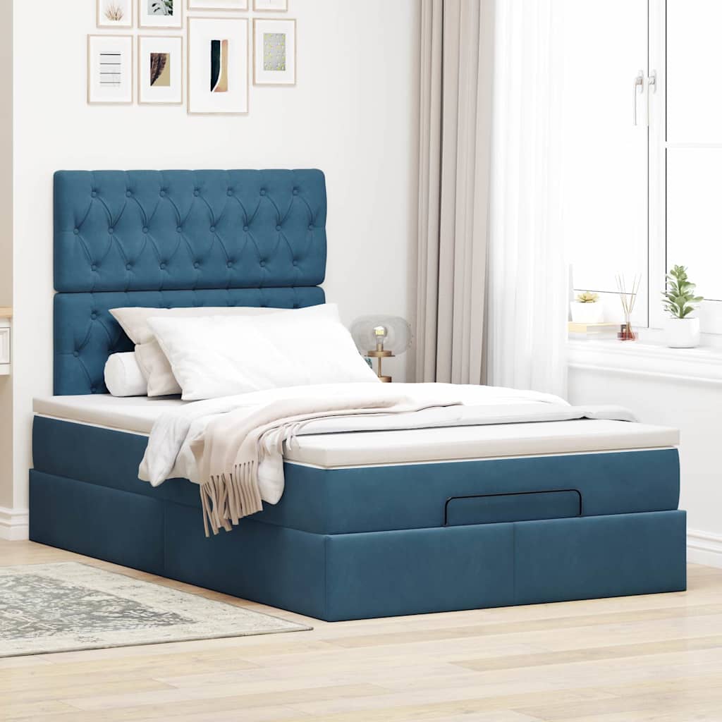 Ottoman bed met matrassen en LED's 120x200cm fluweel