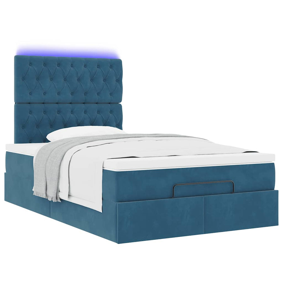 Ottoman bed met matrassen en LED's 120x200cm fluweel