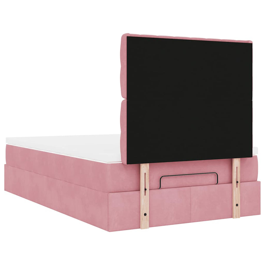 Ottoman bed met matrassen en LED's 120x200cm fluweel roze