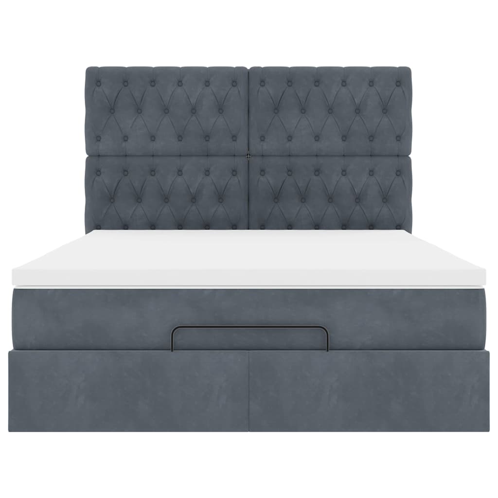 Ottoman bed met matrassen en LED's 140x190cm fluweel