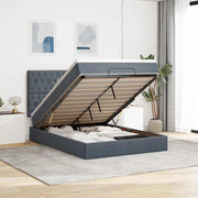 Ottomaans bed 140x190 cm fluweel met opbergruimte en LED
