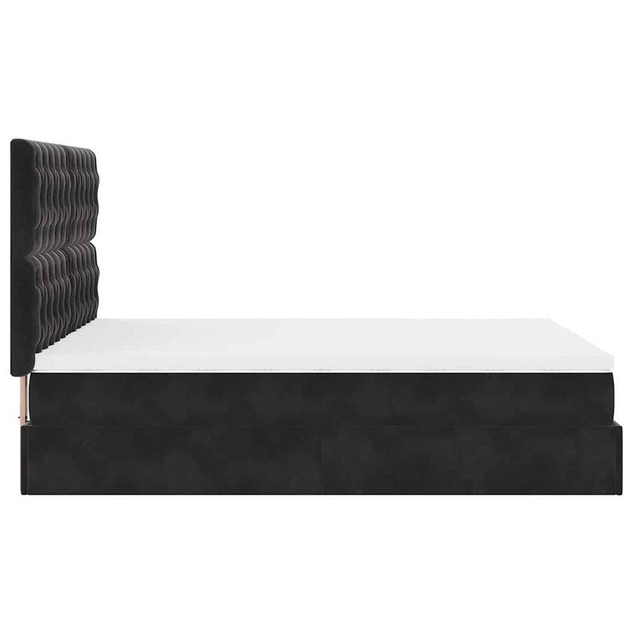 Ottoman bed met matrassen en LED's 140x190cm fluweel zwart