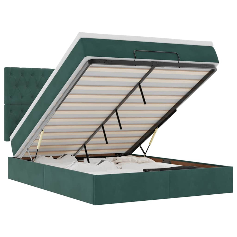 Ottoman bed met matrassen en LED's 140x190cm fluweel