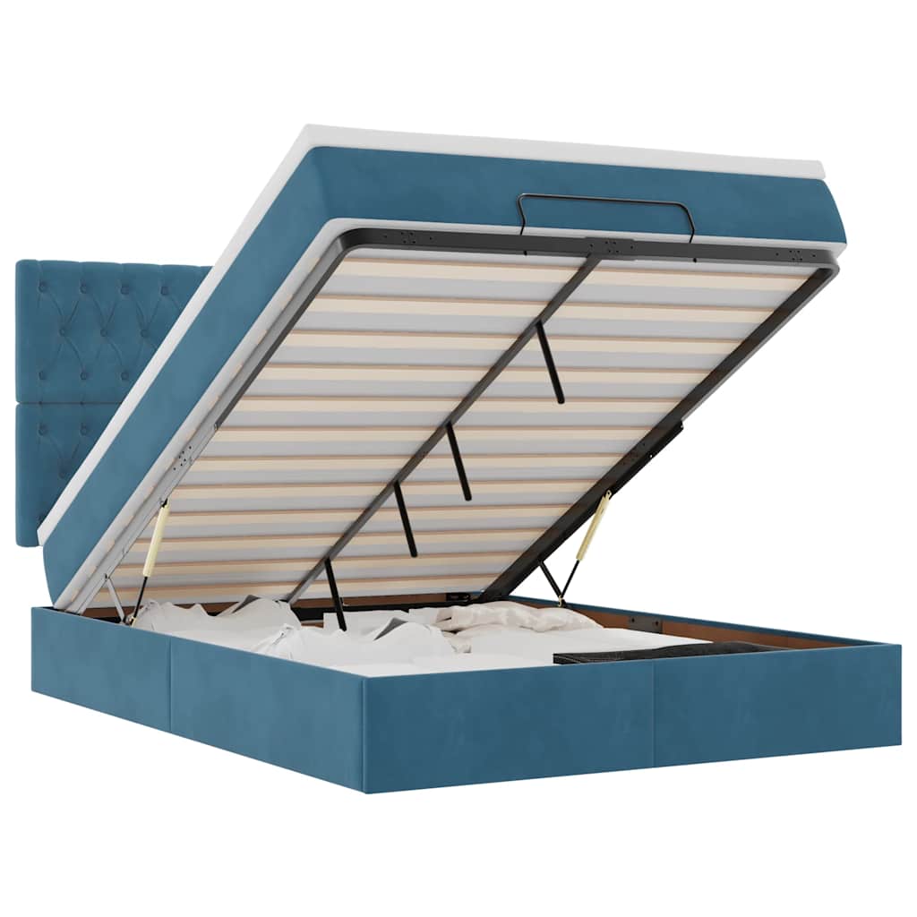 Ottoman bed met matrassen en LED's 140x190cm fluweel