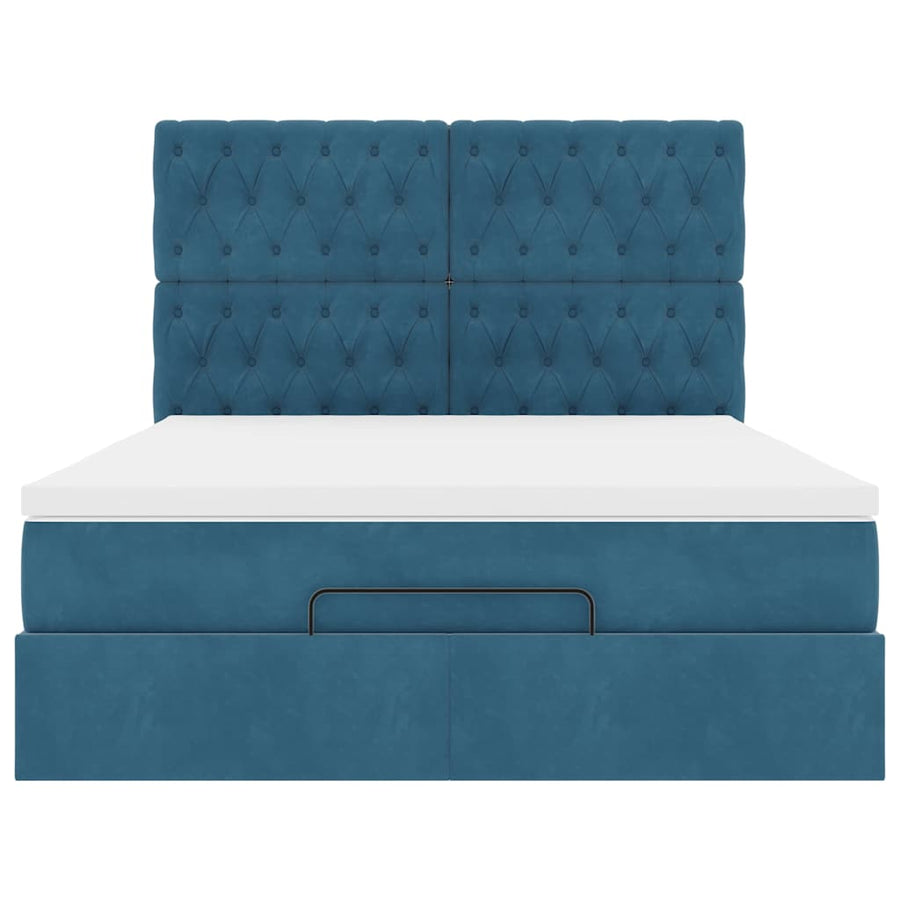 Ottoman bed met matrassen en LED's 140x200cm fluweel