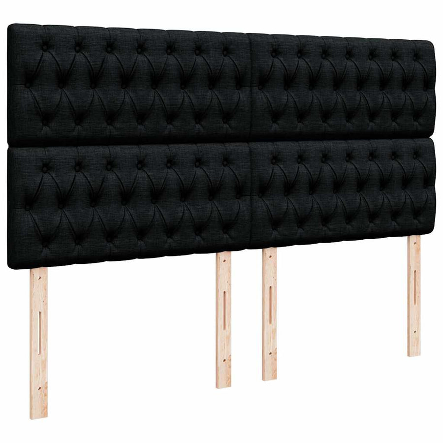 Ottoman bed met matrassen en LED's 160x200cm fluweel zwart