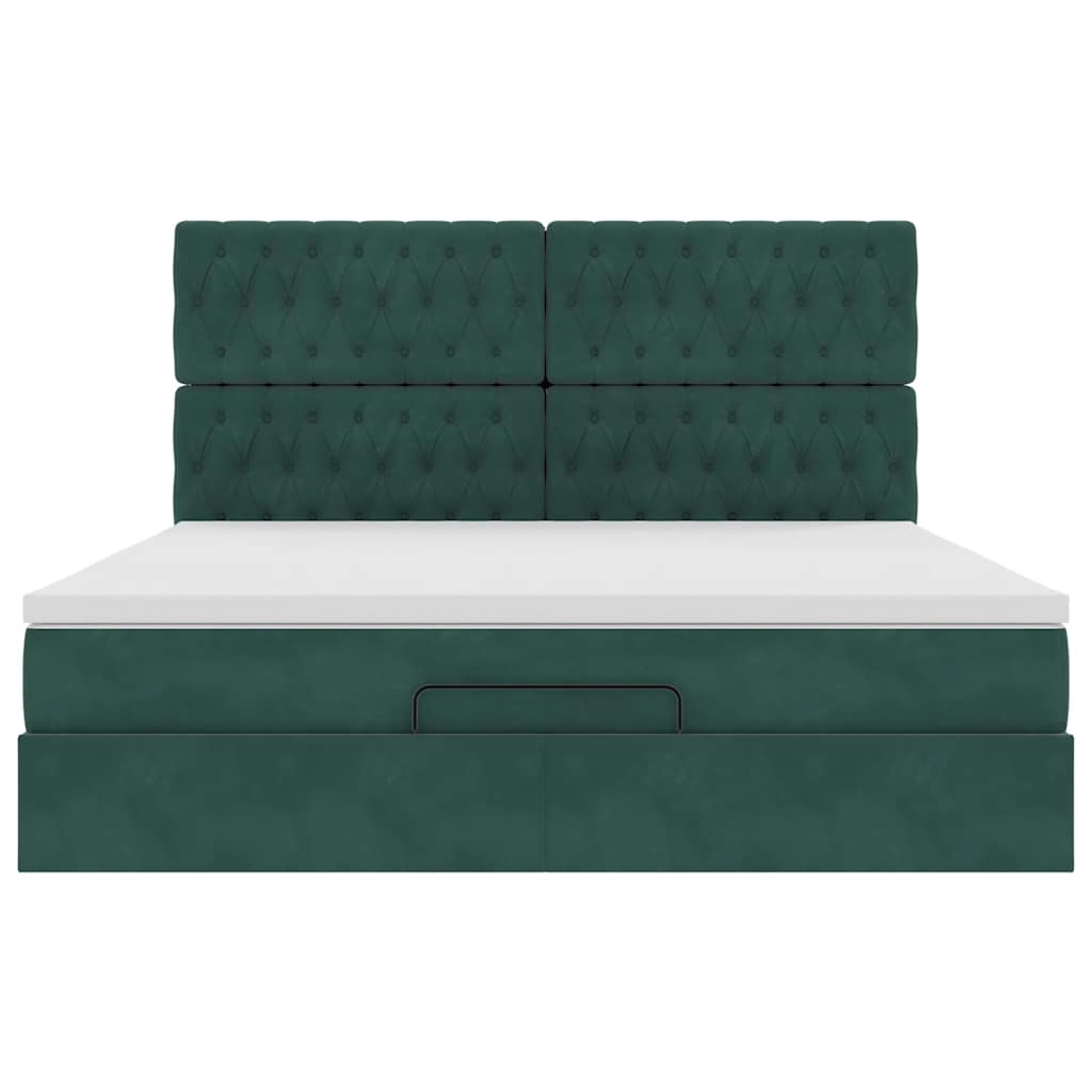 Ottoman bed met matrassen en LED's 160x200cm fluweel