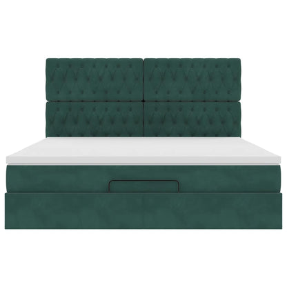 Ottoman bed met matrassen en LED's 160x200cm fluweel