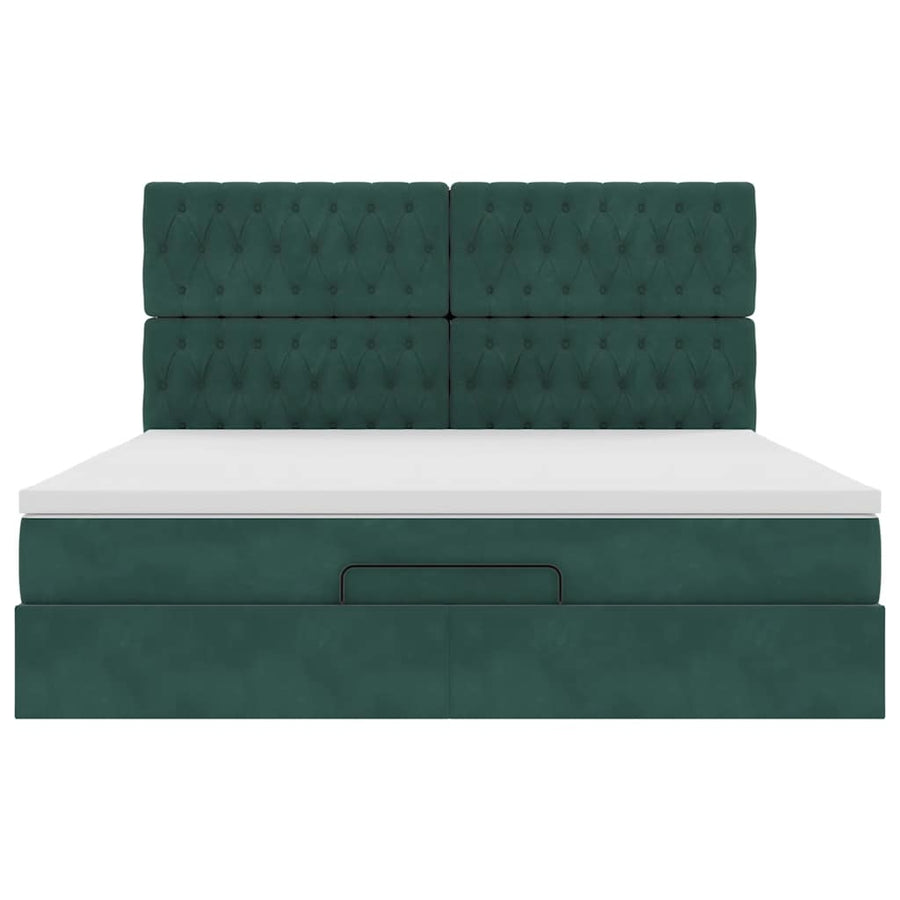 Ottoman bed met matrassen en LED's 160x200cm fluweel