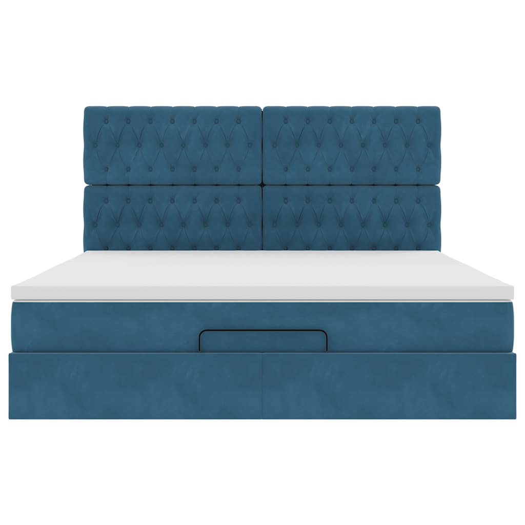 Ottoman bed met matrassen en LED's 160x200cm fluweel
