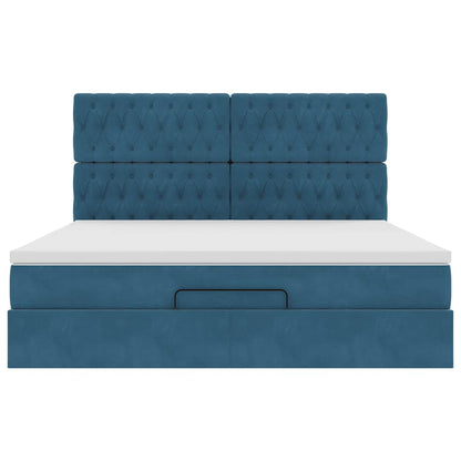 Ottoman bed met matrassen en LED's 160x200cm fluweel