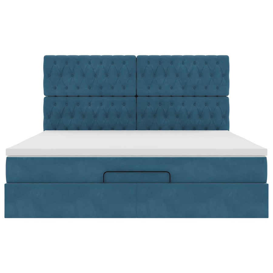 Ottoman bed met matrassen en LED's 160x200cm fluweel