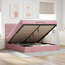 Ottoman bed met matrassen en LED's 160x200cm fluweel roze