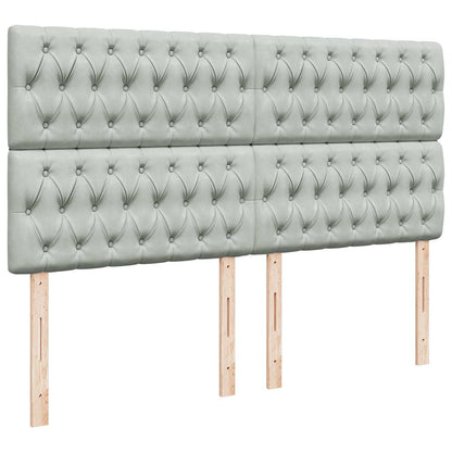 Ottoman bed met matrassen en LED's 180x200cm fluweel lichtgrijs