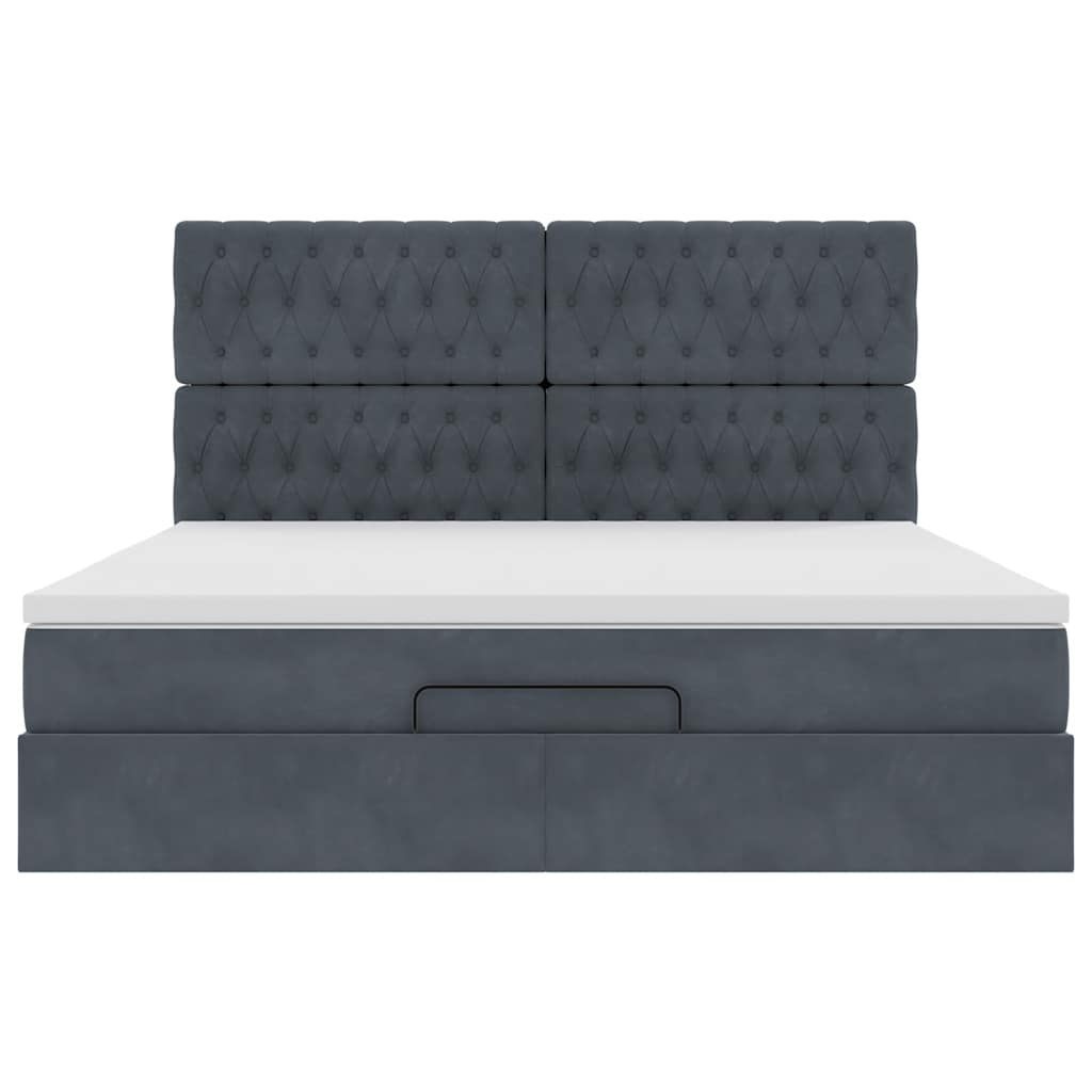 Ottoman bed met matrassen en LED's 180x200cm fluweel