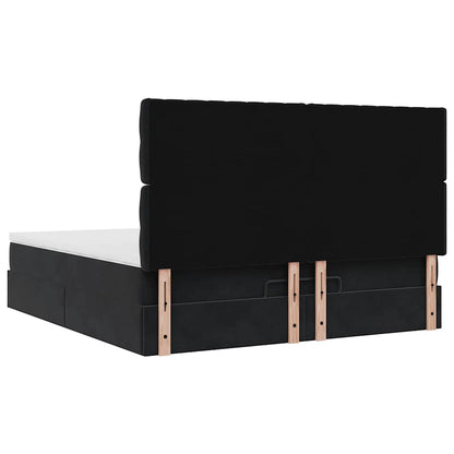Ottoman bed met matrassen en LED's 180x200cm fluweel zwart
