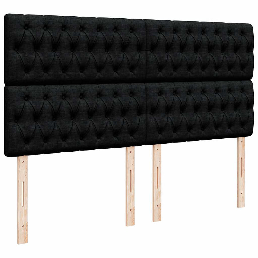 Ottoman bed met matrassen en LED's 180x200cm fluweel zwart