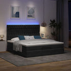 Ottoman bed with mattresses and LEDs 180x200cm velvet black