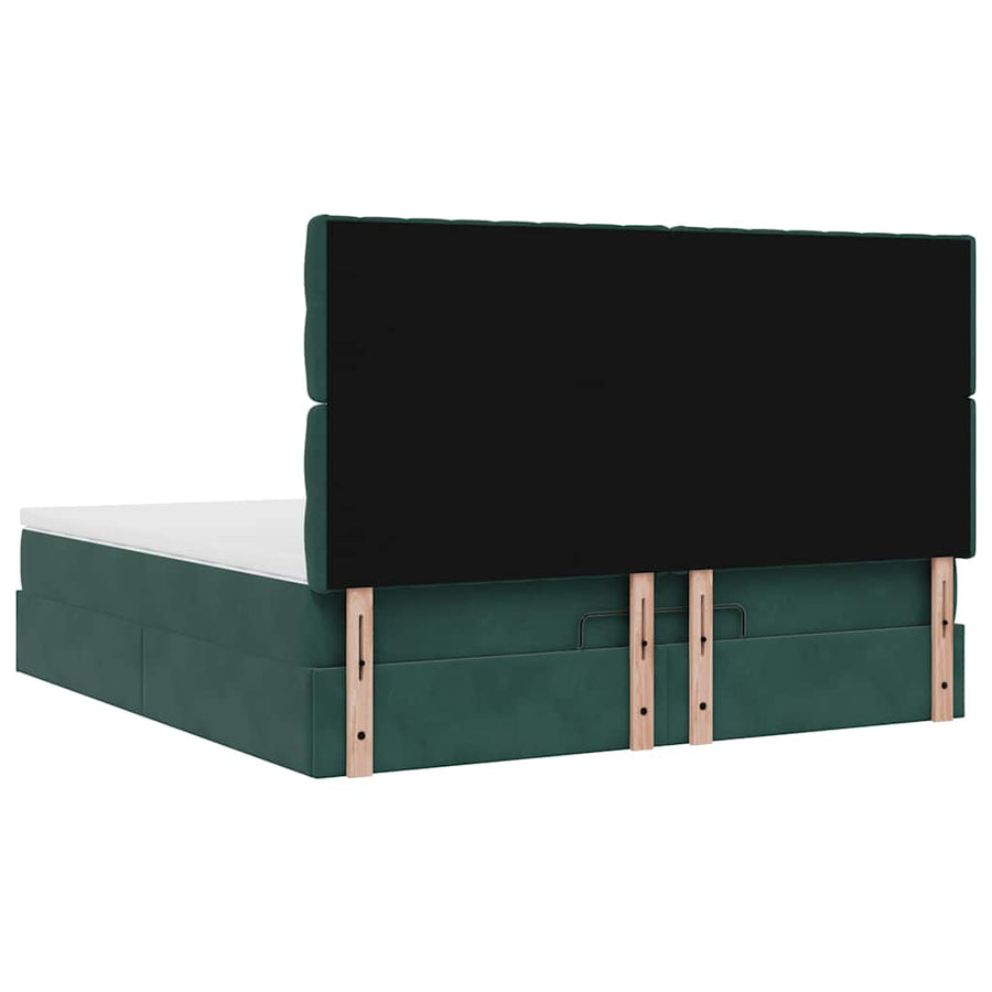 Ottoman bed met matrassen en LED's 180x200cm fluweel