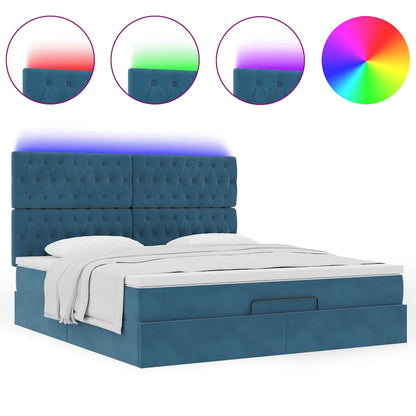 Ottoman bed met matrassen en LED's 180x200cm fluweel