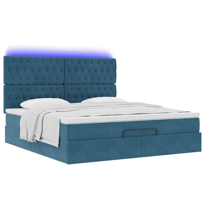 Ottoman bed met matrassen en LED's 180x200cm fluweel
