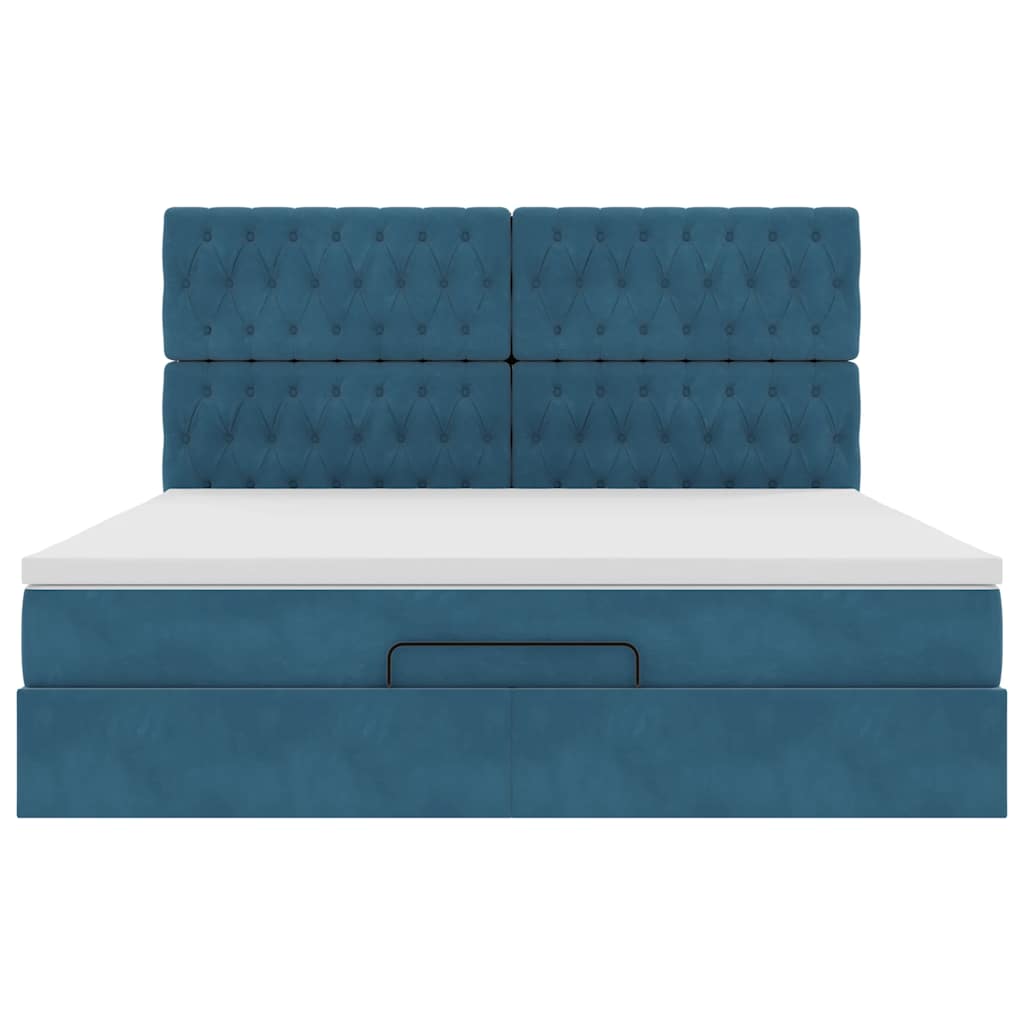 Ottoman bed met matrassen en LED's 180x200cm fluweel