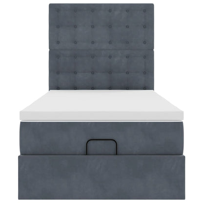 Ottoman bed met matrassen en LED's 80x200cm fluweel donkergrijs