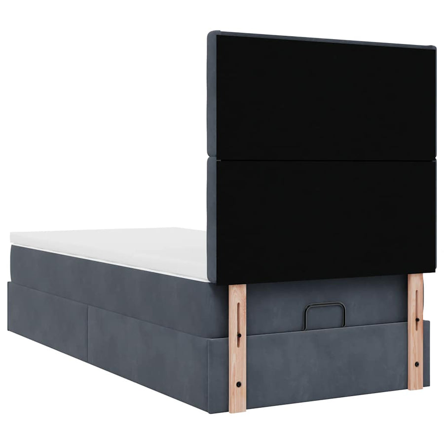 Ottoman bed met matrassen en LED's 80x200cm fluweel donkergrijs
