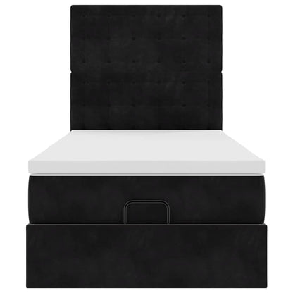 Ottoman bed met matrassen en LED's 80x200cm fluweel zwart