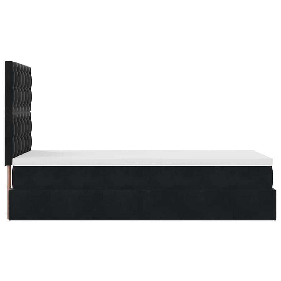 Ottoman bed met matrassen en LED's 80x200cm fluweel zwart
