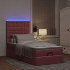 Ottomaans bed 90x190 cm fluweel roze