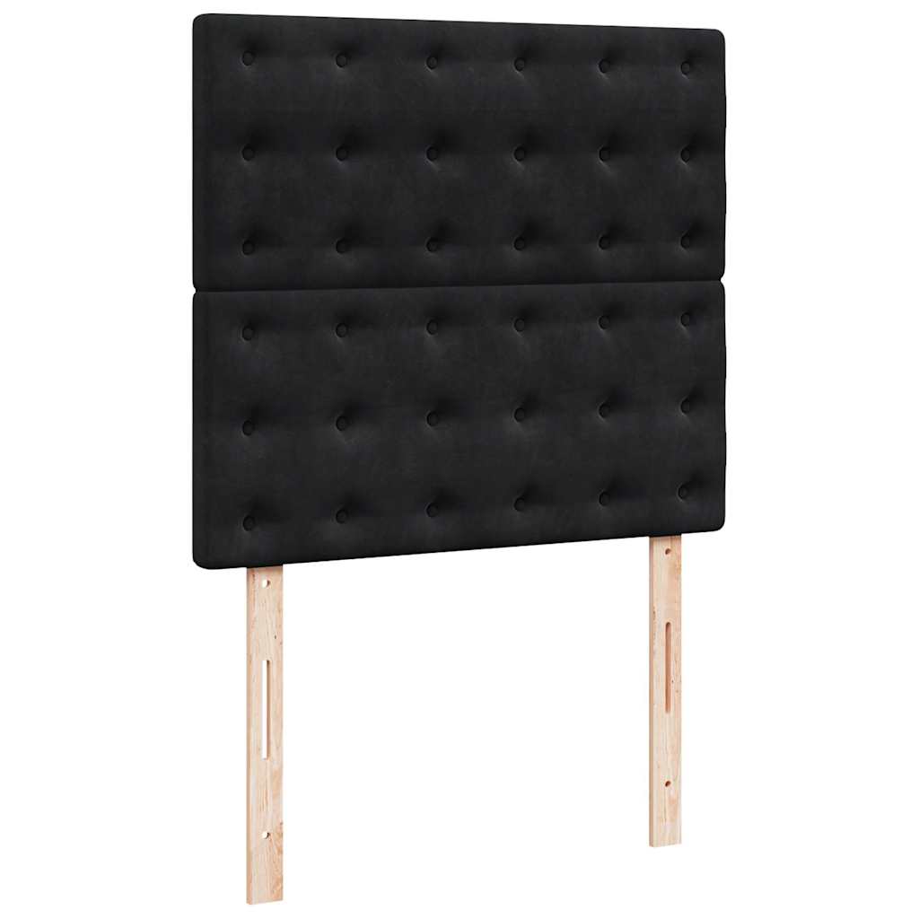 Ottoman bed met matrassen en LED's 90x200cm fluweel zwart