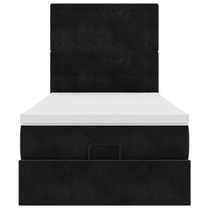 Ottoman bed met matrassen en LED's 100x200cm fluweel zwart