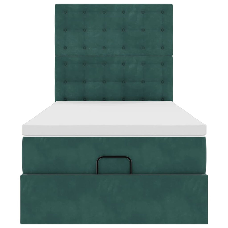 Ottoman bed met matrassen en LED's 100x200cm fluweel