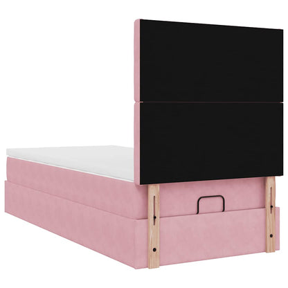Ottoman bed met matrassen en LED's 100x200cm fluweel roze