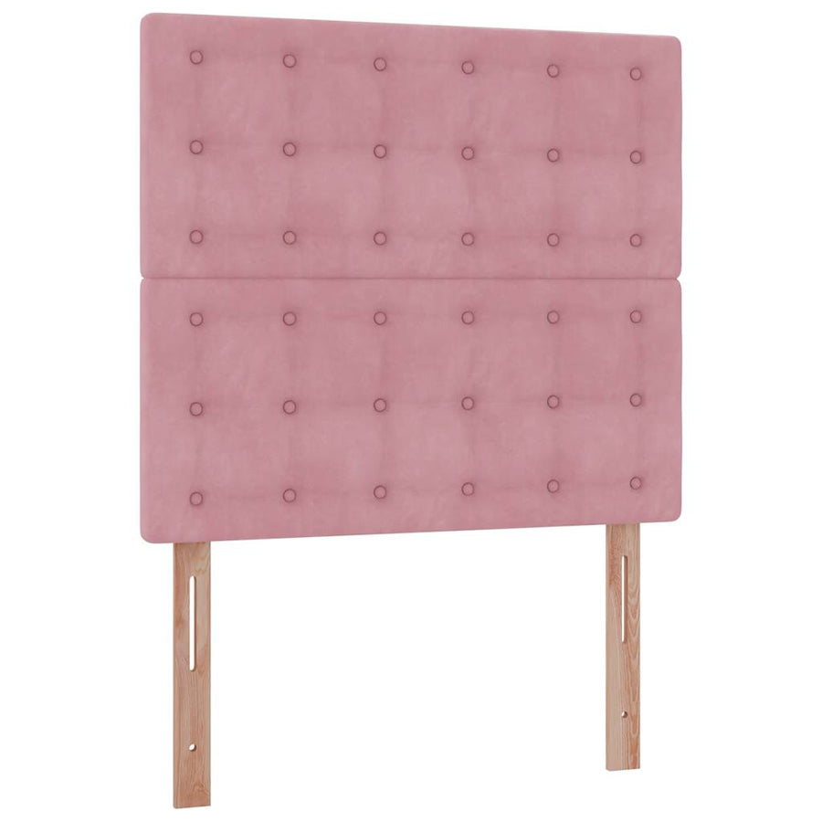 Ottoman bed met matrassen en LED's 100x200cm fluweel roze
