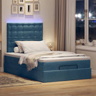 Ottoman bed with mattresses and LEDs 120x190cm velvet